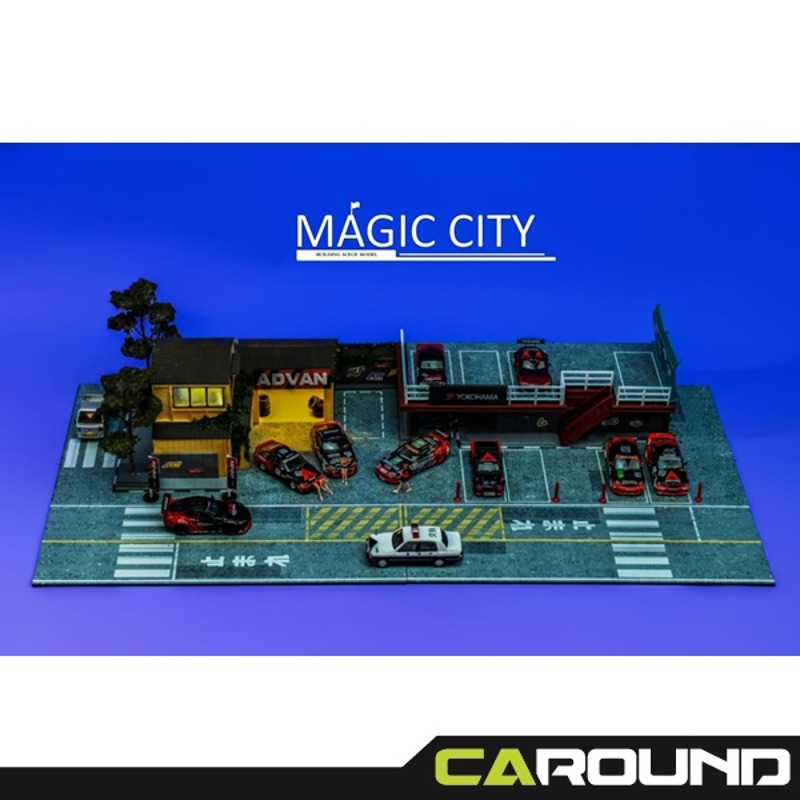 Magic City 1:64 매직시티 일본 튜닝샵 및 2층 주차장 - 어드반 (110073)