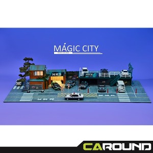Magic City 1:64 매직시티 일본 튜닝샵 및 2층 주차장 - HKS (110074)